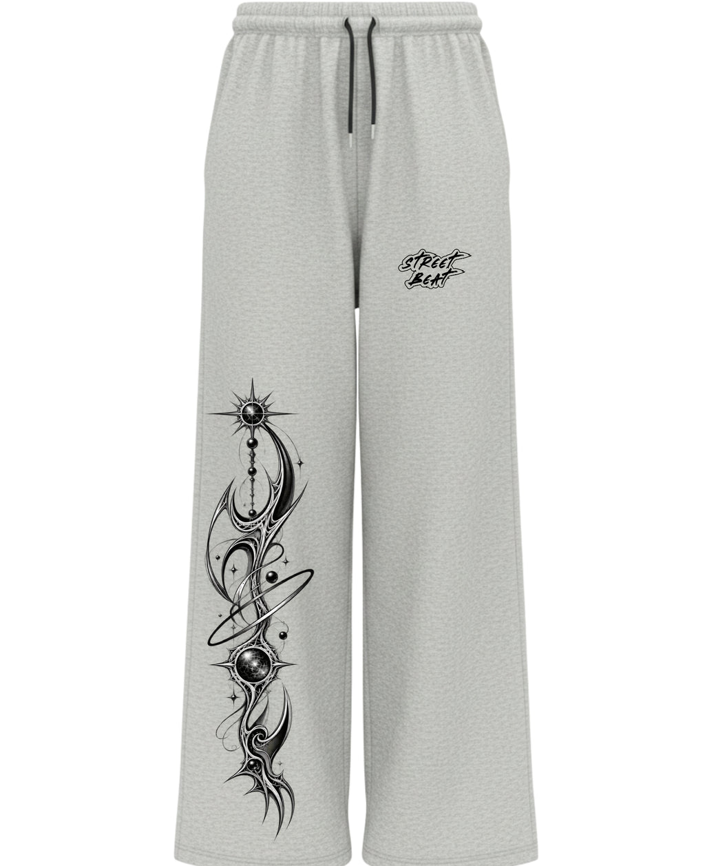 Grey Cotton Joggers Front Design