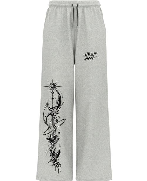 Grey Cotton Joggers Front Design